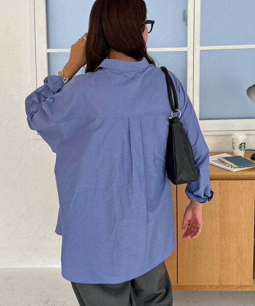 DISCOAT（ディスコート）の「【ユニセックス】ブロードオーバーシャツ（シャツ/ブラウス・レディース・ブルー/ブルー系その他2/ピンク・FREE）」の7枚目の写真