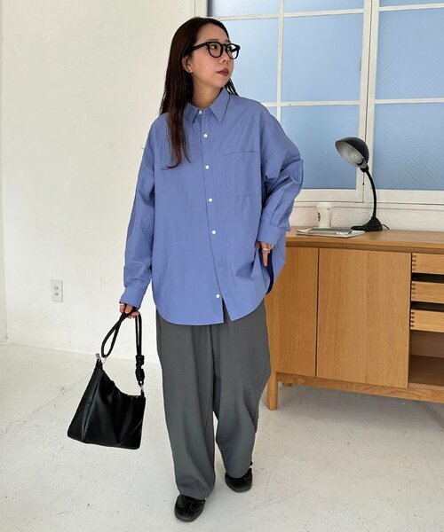 DISCOAT（ディスコート）の「【ユニセックス】ブロードオーバーシャツ（シャツ/ブラウス・レディース・ブルー/ブルー系その他2/ピンク・FREE）」の8枚目の写真