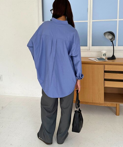 DISCOAT（ディスコート）の「【ユニセックス】ブロードオーバーシャツ（シャツ/ブラウス・レディース・ブルー/ブルー系その他2/ピンク・FREE）」の10枚目の写真