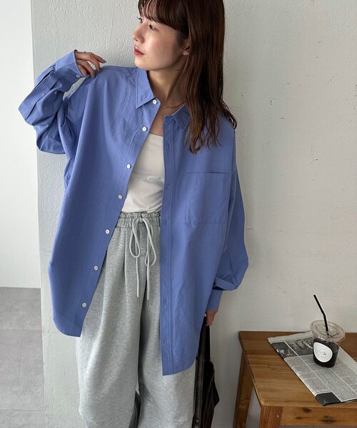 DISCOAT（ディスコート）の「【ユニセックス】ブロードオーバーシャツ（シャツ/ブラウス・レディース・ブルー/ブルー系その他2/ピンク・FREE）」の11枚目の写真