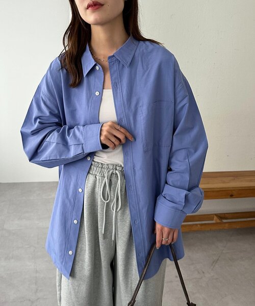DISCOAT（ディスコート）の「【ユニセックス】ブロードオーバーシャツ（シャツ/ブラウス・レディース・ブルー/ブルー系その他2/ピンク・FREE）」の12枚目の写真