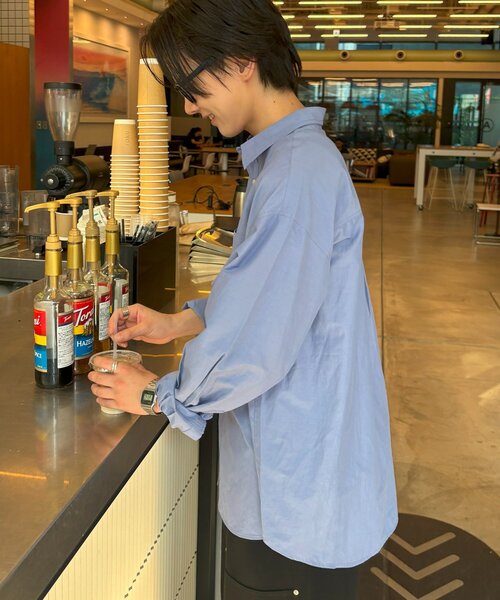 DISCOAT（ディスコート）の「【ユニセックス】ブロードオーバーシャツ（シャツ/ブラウス・レディース・ブルー/ブルー系その他2/ピンク・FREE）」の16枚目の写真