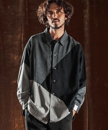 ANGENEHM | ms6204-3-Tone Faded Denim Shirt デニムシャツ(AG05-017acf)(シャツ/ブラウス)