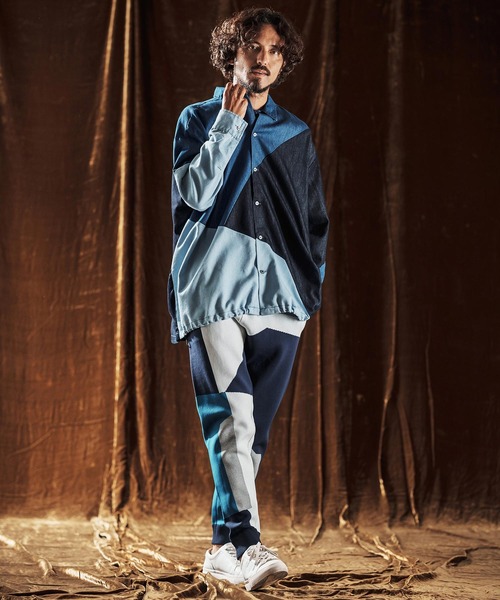 ANGENEHM（アンゲネーム）の「ms6204-3-Tone Faded Denim Shirt デニムシャツ(AG05-017acf)（シャツ/ブラウス・メンズ・ブラック/インディゴブルー・M/S/L）」の6枚目の写真