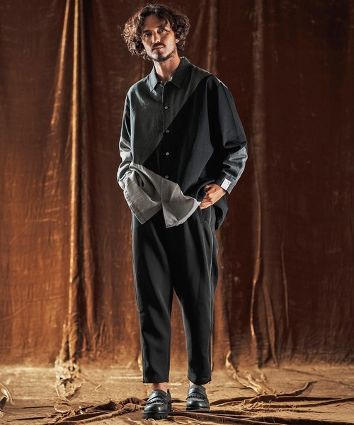 ANGENEHM（アンゲネーム）の「ms6204-3-Tone Faded Denim Shirt デニムシャツ(AG05-017acf)（シャツ/ブラウス・メンズ・ブラック/インディゴブルー・M/S/L）」の13枚目の写真