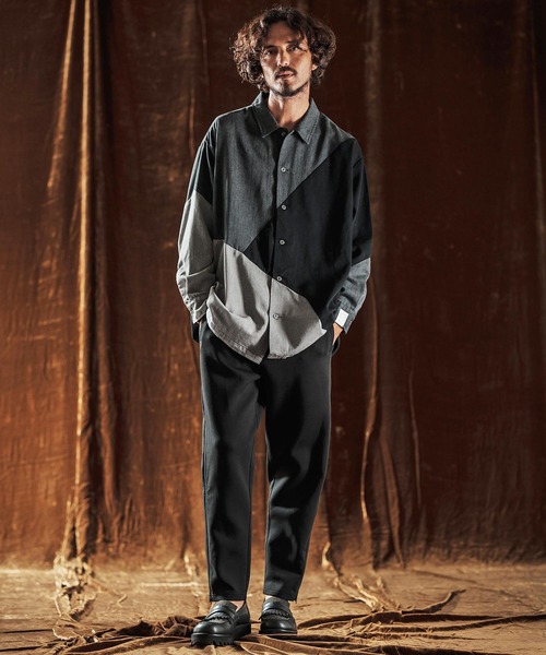 ANGENEHM（アンゲネーム）の「ms6204-3-Tone Faded Denim Shirt デニムシャツ(AG05-017acf)（シャツ/ブラウス・メンズ・ブラック/インディゴブルー・M/S/L）」の15枚目の写真