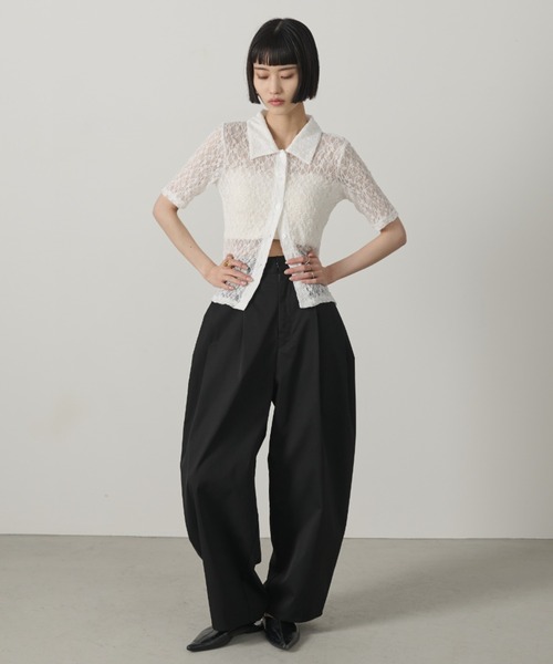 AIC.(エーアイシー)の「【再入荷】カーブシルエットタックパンツ(その他パンツ・レディース・アイボリー/ブラック/ブラウン/ダークカーキ・FREE)」の8枚目の写真