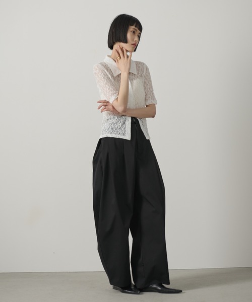 AIC.(エーアイシー)の「【再入荷】カーブシルエットタックパンツ(その他パンツ・レディース・アイボリー/ブラック/ブラウン/ダークカーキ・FREE)」の10枚目の写真