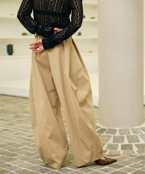AIC.(エーアイシー)の「【再入荷】カーブシルエットタックパンツ(その他パンツ・レディース・アイボリー/ブラック/ブラウン/ダークカーキ/カーキ/ベージュ/ネイビー・FREE/MT)」の21枚目の写真
