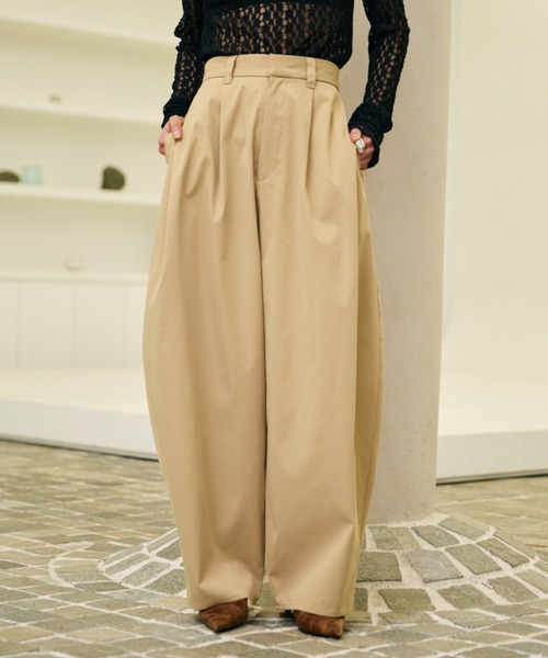 AIC.(エーアイシー)の「【再入荷】カーブシルエットタックパンツ(その他パンツ・レディース・アイボリー/ブラック/ブラウン/ダークカーキ/カーキ/ベージュ/ネイビー・FREE/MT)」の18枚目の写真