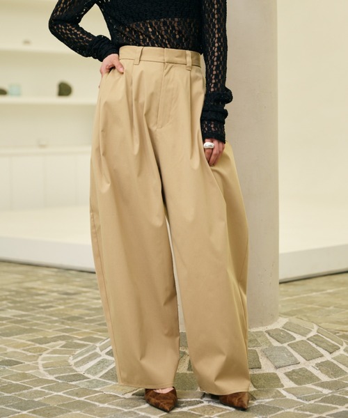 AIC.(エーアイシー)の「【再入荷】カーブシルエットタックパンツ(その他パンツ・レディース・アイボリー/ブラック/ブラウン/ダークカーキ/カーキ/ベージュ/ネイビー・FREE/MT)」の19枚目の写真