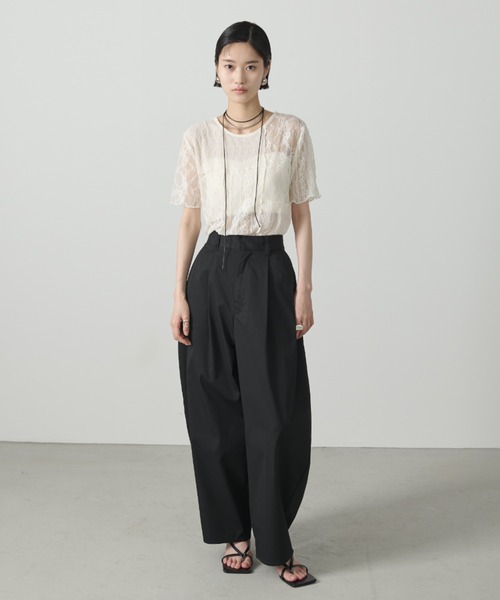 AIC.(エーアイシー)の「【再入荷】カーブシルエットタックパンツ(その他パンツ・レディース・アイボリー/ブラック/ブラウン/ダークカーキ・FREE)」の13枚目の写真