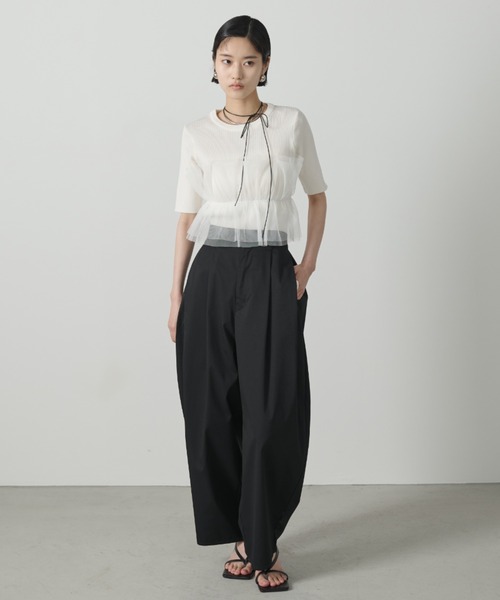 AIC.(エーアイシー)の「【再入荷】カーブシルエットタックパンツ(その他パンツ・レディース・アイボリー/ブラック/ブラウン/ダークカーキ・FREE)」の15枚目の写真