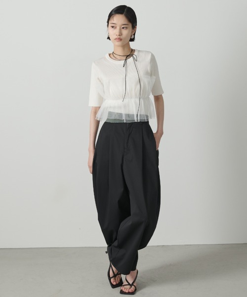 AIC.(エーアイシー)の「【再入荷】カーブシルエットタックパンツ(その他パンツ・レディース・アイボリー/ブラック/ブラウン/ダークカーキ・FREE)」の16枚目の写真