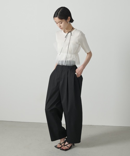 AIC.(エーアイシー)の「【再入荷】カーブシルエットタックパンツ(その他パンツ・レディース・アイボリー/ブラック/ブラウン/ダークカーキ・FREE)」の17枚目の写真