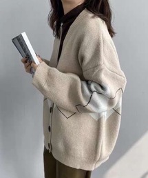 ダイヤ柄 ニット カーディガン