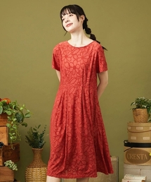 Camino de flores フラワージャカードワンピース