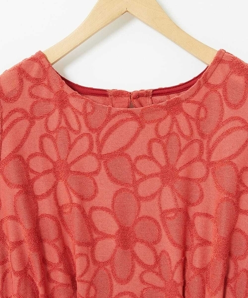 Jocomomola（ホコモモラ）の「Camino de flores フラワージャカードワンピース（ワンピース・レディース・レッド/ブラック・40）」の18枚目の写真