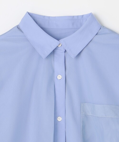 ANY（エニィ）の「【洗濯機可】クロップドチュールコンビシャツ（シャツ/ブラウス・レディース・アイボリー系/サックスブルー系・F）」の9枚目の写真