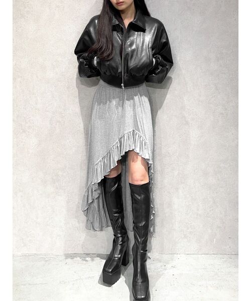 GYDA（ジェイダ）の「【TINY】fake leatherショートブルゾン（ブルゾン・レディース・ブラウン/ブラック・FREE）」の13枚目の写真