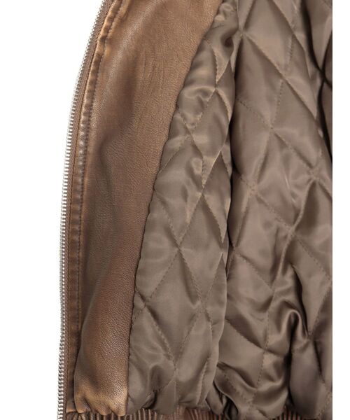 GYDA（ジェイダ）の「【TINY】fake leatherショートブルゾン（ブルゾン・レディース・ブラウン/ブラック・FREE）」の10枚目の写真