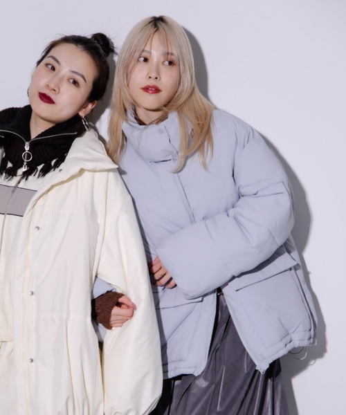 Ray BEAMS(レイビームス)の「中綿 スタンドカラー ブルゾン(ブルゾン・レディース・ブルー/ブラック・0/1)」の1枚目の写真