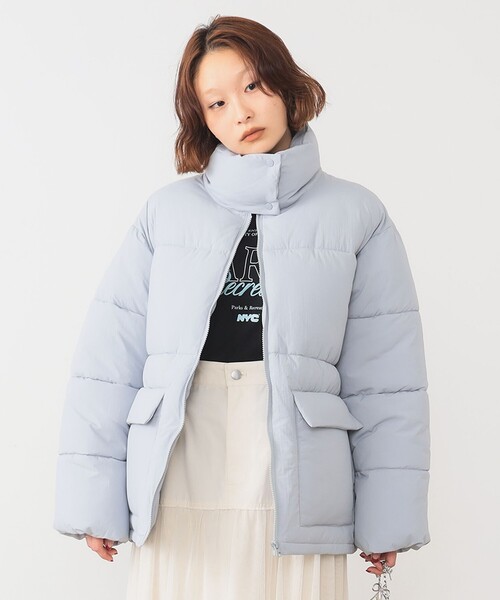 Ray BEAMS(レイビームス)の「中綿 スタンドカラー ブルゾン(ブルゾン・レディース・ブルー/ブラック・0/1)」の4枚目の写真