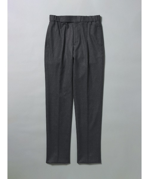 SUIT SQUARE（スーツスクエア）の「GOOVI タックテーパードパンツ ストレッチ ウールサキソニー（スラックス・メンズ・グレー系2/グレー系1・1/2/3）」の2枚目の写真