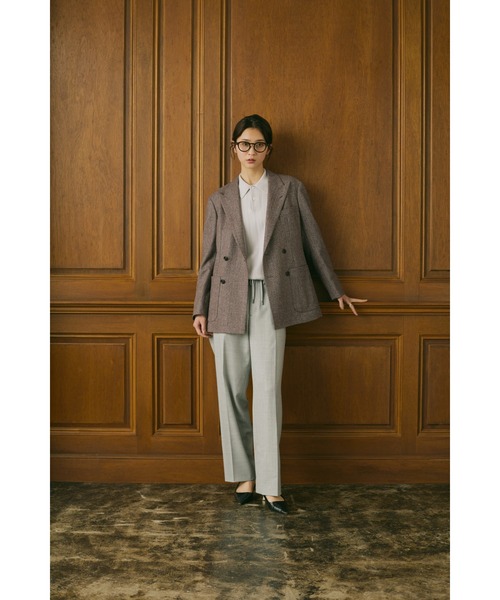 SUIT SQUARE（スーツスクエア）の「GOOVI タックテーパードパンツ ストレッチ ウールサキソニー（スラックス・メンズ・グレー系2/グレー系1・1/2/3）」の17枚目の写真