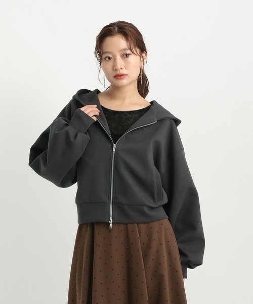 Andemiu（アンデミュウ）の「ZIPフーディ589773（パーカー・レディース・ライトグレー/チャコールグレー・FREE）」の9枚目の写真