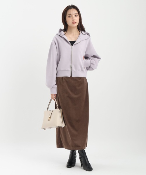 Andemiu（アンデミュウ）の「ZIPフーディ589773（パーカー・レディース・ライトグレー/チャコールグレー・FREE）」の10枚目の写真