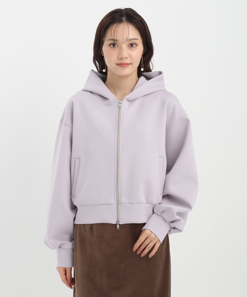 Andemiu（アンデミュウ）の「ZIPフーディ589773（パーカー・レディース・ライトグレー/チャコールグレー・FREE）」の11枚目の写真