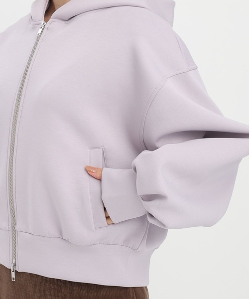 Andemiu（アンデミュウ）の「ZIPフーディ589773（パーカー・レディース・ライトグレー/チャコールグレー・FREE）」の15枚目の写真