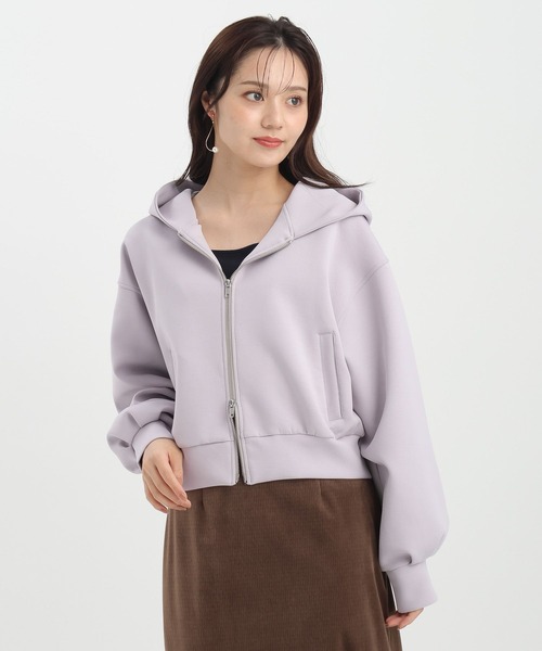 Andemiu（アンデミュウ）の「ZIPフーディ589773（パーカー・レディース・ライトグレー/チャコールグレー・FREE）」の22枚目の写真