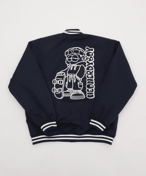 WEGO（ウィゴー）の「WEGO/グラフィックパファースタジャン（スタジャン・メンズ・グレー/ブラック系その他/ブラック/ネイビー・MEDIUM/LARGE）」の9枚目の写真