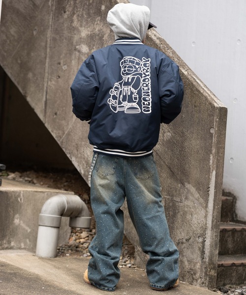 WEGO/【25年秋冬新作】グラフィックパファースタジャン（スタジャン