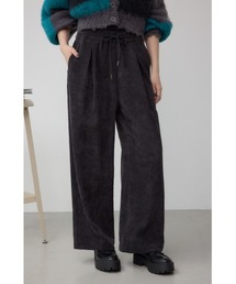 リブニットパンツ / ワイド リブパンツ リブワイドパンツ 冬新作