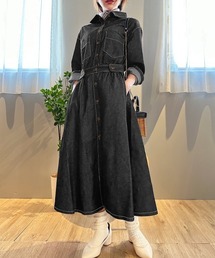 Jayro | ウエストマークデニムシャツロングワンピース(ワンピース)