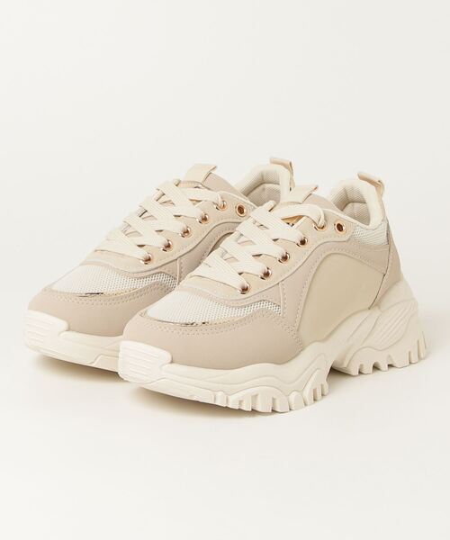 LOVEHUNTER(ラブハンター)の「LOVEHUNTER/+6.5cm 軽量厚底 ボリュームソールメッシュスニーカー(2250)(スニーカー・レディース・ブラック/ホワイト/ベージュ・S/M/L/LL/3L/4L)」の6枚目の写真