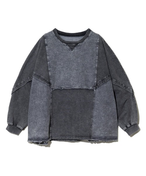 mililopiulu/ミリロピュール ケミカルデニム裏毛ドルマンプル