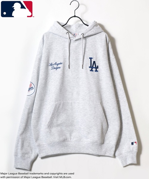 MLB（メジャーリーグベースボール）の「MLB/メジャーリーグベースボール オーバーサイズ 裏起毛 ロゴ ワッペン ワンポイント刺繍 スウェット パーカー/レディース メンズ（パーカー・レディース・ネイビー/ブラウン/ブラック/アッシュグレー・M/L/LL）」の12枚目の写真