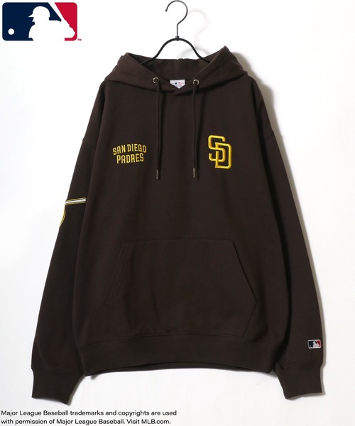 MLB（メジャーリーグベースボール）の「MLB/メジャーリーグベースボール オーバーサイズ 裏起毛 ロゴ ワッペン ワンポイント刺繍 スウェット パーカー/レディース メンズ（パーカー・レディース・ネイビー/ブラウン/ブラック/アッシュグレー・M/L/LL）」の18枚目の写真