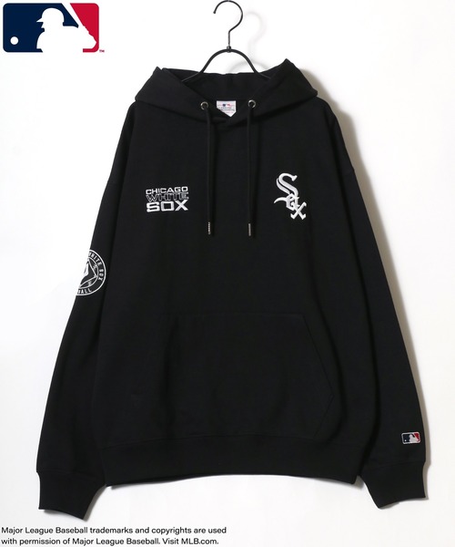 MLB（メジャーリーグベースボール）の「MLB/メジャーリーグベースボール オーバーサイズ 裏起毛 ロゴ ワッペン ワンポイント刺繍 スウェット パーカー/レディース メンズ（パーカー・レディース・ネイビー/ブラウン/ブラック/アッシュグレー・M/L/LL）」の6枚目の写真