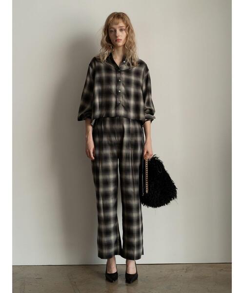 Te chichi（テチチ）の「チェックスラックス（セットアップ可）《2025Autumn catalog item》（その他パンツ・レディース・ブラウン/ブラック・F）」の2枚目の写真