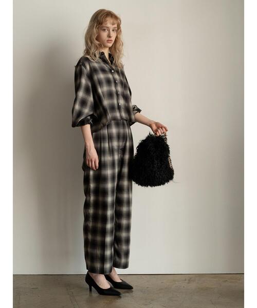 Te chichi（テチチ）の「チェックスラックス（セットアップ可）《2025Autumn catalog item》（その他パンツ・レディース・ブラウン/ブラック・F）」の6枚目の写真