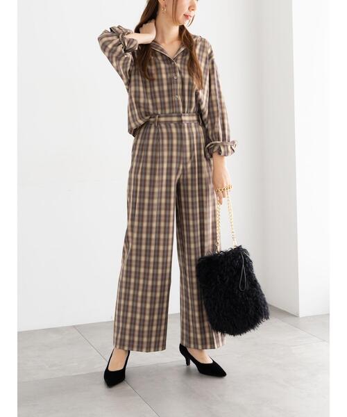 Te chichi（テチチ）の「チェックスラックス（セットアップ可）《2025Autumn catalog item》（その他パンツ・レディース・ブラウン/ブラック・F）」の8枚目の写真