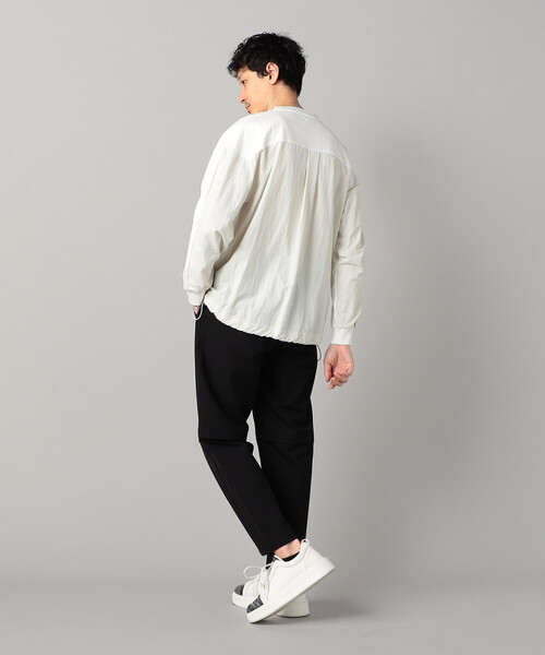 β MEN(ベータメン)の「異素材切替 ロンT(Tシャツ/カットソー・メンズ・ホワイト/チャコールグレー・M/L)」の4枚目の写真