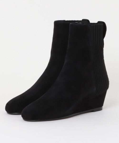 LANVIN collection(ランバン コレクション)の「バックストレッチウェッジショートブーツ(ブーツ・レディース・ブラック/ブラック系その他・23.0cm/22.5cm/24.5cm/24.0cm/23.5cm)」の2枚目の写真