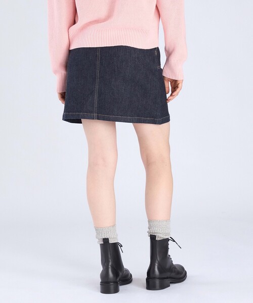 To b. by agnes b.(トゥービーバイアニエスベー)の「デニム ミニスカート(スカート・レディース・ネイビー・38/40/36)」の5枚目の写真