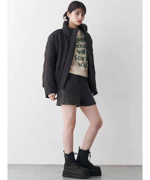 MURUA(ムルーア)の「シアーパディングブルゾン(ブルゾン・レディース・ブラウン/ブラック・FREE)」の10枚目の写真